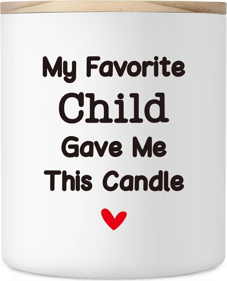 Christmas Mom Gifts from Daughter Son, 10OZ Birthday Gift for Mother Mama Bonus Stepmom New Mom Mother in Law Best Moms Ever Present Stocking Stuffers Lavender Scented Candle My Favorite Child Gave Me