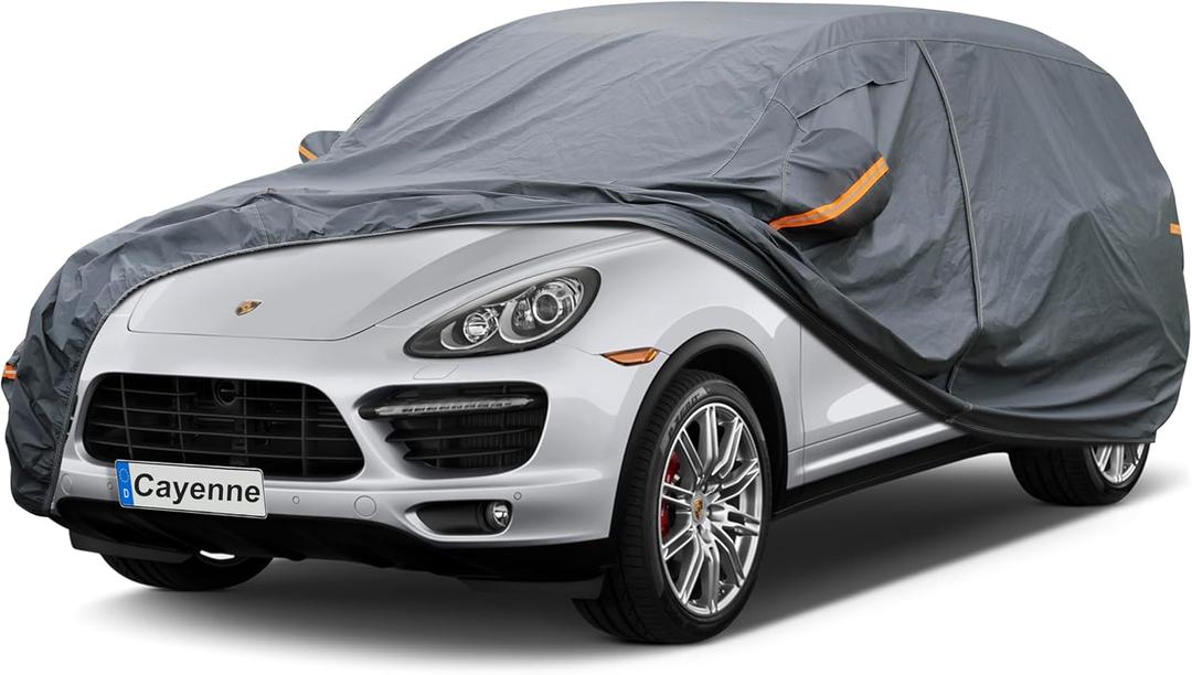 Premium Car Cover Custom Fit Porsche Cayenne (2002-2025), 16 Layers Heavy Duty Car Cover Waterproof All Weather with Zipper Door for Sun Rain Snow Dust Uv Protection