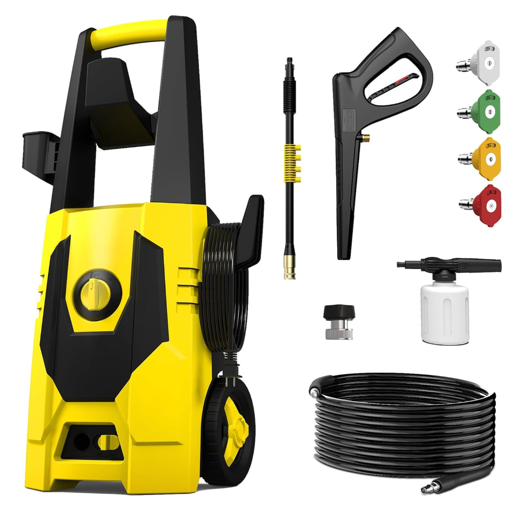 AgiiMan Electirc Pressure Washer, 4000PSI Electric Power Washer with 20FT Hose, Foam Cannon and 4 Nozzles for Car Washing, Windows, Driveway,