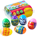 JOYIN 6pcs Prefilled Easter Eggs with Toys, Plastic Eggs with Science Experiment, Basket Stuffers for Boys & Girls, Easter Theme Party Favors