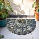 CHICHIC Entrance Door Mat Large 18 x 30 Inch Entry Way Doormat Front Door Rugs Outdoors Heavy Duty Welcome Mat Non Slip Rubber Back Low Profile for Garage, Patio, High Traffic Area, Blue