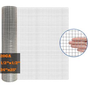 Galvanized After Welding Hardware Cloth 24 in x 25 ft - 1/2 x1/2 inch Mesh 20GA