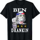Benjamin Franklin Ben Drankin 4th of July Men Women USA Flag T-Shirt