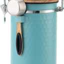 TEDSWAIT Coffee Canisters Airtight Coffee Bean Storage Container Kitchen Stainless Steel Food Storage Container with Scoop Date Tracker & CO2 Valve 61Fl Oz (Lake Blue)