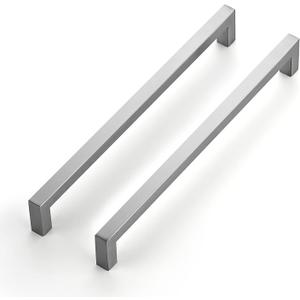 Ravinte 2 Pack Square Bar Kitchen Cabinet Handles Brushed Nickel Cabinet Pulls Drawer Pulls with 10 Inch Hole Center Kitchen Handles Hardware for Drawer Dresser and Cupboard