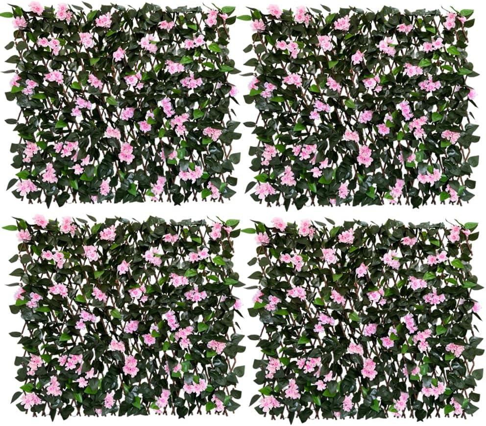 Expandable Fence Privacy Screen for Balcony Patio Outdoor,Decorative Faux Ivy Fencing Panel,Artificial Hedges