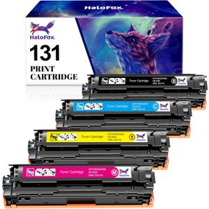 HaloFox Compatible Toner Cartridge Replacement for Canon 131 131H imageClass MF624Cw MF628Cw MF8280Cw LBP7100Cw MF8230Cn MF8080Cw for HP 131A 131X Printer (Black, Cyan, Yellow, Magenta, 4-Pack)