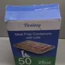 50 Pack (100-Piece) 28 oz Meal Prep Containers Reusable with Lids 2-Compartment, Sturdy Leakproof Food Safe, Microwave Freezer Dishwasher Safe, To Go Take Out Plastic Food Storage, Black