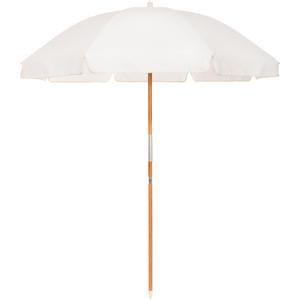 Business & Pleasure Co. Rio Umbrella Scalloped Brim For Beach, Patio or Picnic - 6' Boho Beach Umbrella, 7' Tall Wood Pole, UPF 50+