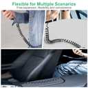 Coiled iPhone Lightning Cable for Apple CarPlay, Coiled USB to Lightning Cable with MFi, Coiled Lightning Cable with Data Transmission & Yellow LED, Retractable iPhone Charger Cord for iPhone/Pad/Pod