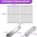 Stainless Steel 66095 Grill Grates for Weber Genesis 2 Grill Parts 66032 Flavorizer Bars 66795 Heat Deflector for Weber Genesis ii E-310 E-315 E-325 S-335 GS4 Grill Parts Replacement 18 7/8"
