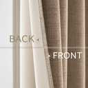 MIULEE 100% Blackout Linen Textured Curtains for Bedroom Solid Thermal Insulated Copper Brown Grommet Room Darkening Curtains & Drapes Luxury Decor for Living Room Nursery 52 x 90 Inch (2 Panels)
