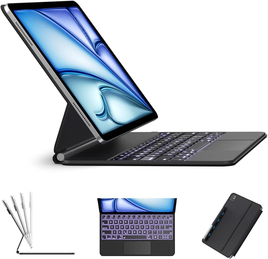 Magic Keyboard Case for iPad Pro 11-inch (2024 M4) Pro 11(5th Gen)-Backlit Keyboard with Multi-Touch Trackpad, Magnetic Apple Pencil Holder,Adjustable Floating Stand, Protective Cover