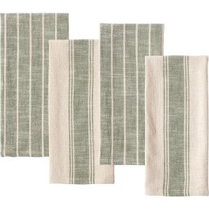 KAF Home Natural Rustic Farmhouse Slubbed Kitchen Towel | 100% Cotton Dish Towel, 18 x 28 Inches | Soft and Absorbent (Olive, Set of 4)