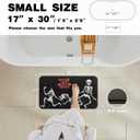 Halloween Bath Mat, Thin Halloween Bathroom Rug Non Slip Quick Dry Skeleton Bath Mat Fits Under Door Thin Floor Mat Halloween Decor, 17''x30'', Skull Treat or Trick Black (1'5" x 2'6" (Rectangular))