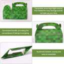 18pcs Pixel Theme Gift Box Bags, 3 Colors Video Game Goodie Theme Gift Treat Boxes with Handle Foldable Pixel Goody Party Favors for Boys Girls Birthday Decorations Supplies (Green/Brown/Red)