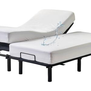 Kingnex Waterproof Split California King Mattress Protector for Adjustable Bed 2 Cali Twin XL 36x84 Soft Noiseless Jersey Fitted Matress Cover with Deep Pocket (Split California King 2x(36"x84"))