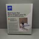 Medline Bed Assist Bar with Storage Pocket, Height Adjustable Bed Rail for Elderly Adults, Assistance for Getting In and Out of Bed at Home, Black