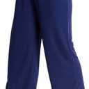 Mad Dog Lounge Women's Pajama Pants, Wide-Leg Cropped Capris, Casual Night Sleep Summer PJ Bottoms for Ladies (Blue, M)