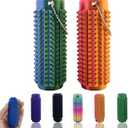 2PCS Little Ouchies Fidget, Portable Stim Tool, Pocket Mini Fidget Toy Pain Stim Fidget, 3D Printed Venting Key Pendant, Spiky Grippie Stim Keychain for Anxiety Relief Valentines Day Gift for Kids (Blue Green+red Gold)