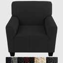 ZNSAYOTX Chair Slipcovers with Arms for Living Room High Stretchy Spandex Pet Friendly Armchair Furniture Protection Covers (Black, Chair)
