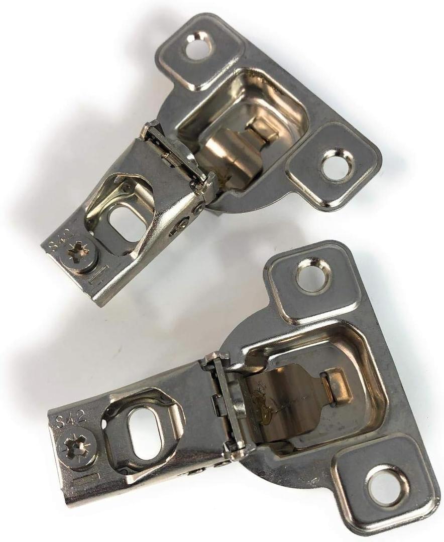Salice E-Centra Nickel-Plated Metal 106-degree 9/16-inch Overlay Screw-on Face Frame Hinge with 2 Cams (2)