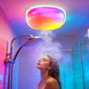 Gotopceed IP65 Waterproof Rechargeable Shower Light - 6 300LM Bright, 16 Colors Bathroom Mood Lighting with Touch & Remote, Magnetic Wireless Ceiling/Wall Light for Inside Shower/Bathtub
