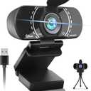 Akyta Webcam for PC, 1080P Webcam with Microphone/Tripod/Privacy Cover/Wide Angle 110, Plug & Play USB Web Camera for Desktop Computer PC Laptop Mac Video Calling/Streaming/Zoom Conference