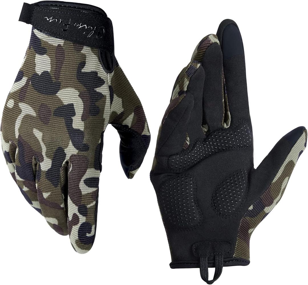 ChinFun Full Finger Workout Gloves for Men, Full Palm Protection Deep M