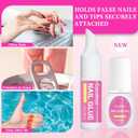 2 x Super Strong 10g Nail Glue for Press Ons with 10ml Remover, No Uv Light Needed Semi Solid Quick Dry Brush in Nail Glue for Fake Nails Acrylic Nails Long Lasting for Beginners DIY Home