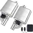 3 Inch Valved Muffler Electric Exhaust Cutout with Muffler Cat Back Exhaust System Kit (2pcs)