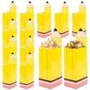 12 Pcs School Theme Party Popcorn Boxes Treat Candy Goodie Boxes Pencil Shape Cardboard Popcorn Bucket Containers for School Treacher Classroom Party Supplies