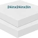 Frienda 2 Pack 3" x 24" x 24"Upholstery High Density Foam Cushion Replacement Square Cut to Size Foam Couch for Chair Couches Padding Shipping Packing DIY Cosplay Projects(White)