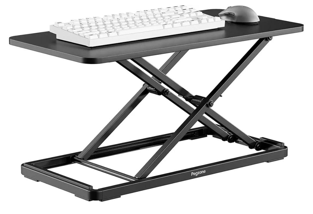 Keyboard and Mouse Riser, 24" x 12" Ergonomic Keyboard Riser, Height Adjustable keyboard stand for desktop, Standing Keyboard Tray, Black