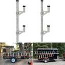 Aluminum Side Mount Trailer Ladder Rack, Lightweight Rustproof Adjustable Ladder Rack for Open and Enclosed Trailer Exterior Side Wall, 300 LBS Capacity - Carry 2 Ladder