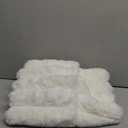 Neelvin Cream White Faux Fur Cozy Soft Striped Decorative Throw Pillow Covers 22x22 inch Set of 2,Velvet Pillowcase Cushion Case for Sofa Couch