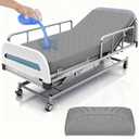 1Pack Hospital Bed Sheets with Elastic All Around for a Perfect Fit, Waterproof Sheets for Hospital Bed at Home, Reusable and Machine Washable, 36" x 84" x 14" (Floral-Grey)