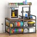 Dual‑Zoned 3D Printer Table with Filament Storage Rack for 2 Printers.