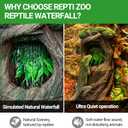 REPTI ZOO Reptile Waterfall Drinking Fountain with Food Dish, 1000ML Large Reptile Terrarium Water Dispenser for Bearded Dragon Chameleon Gecko Lizard Tree Frog