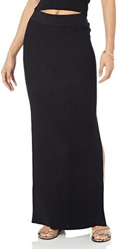 The Drop Women's Tyler Rib Sweater Skirt (Black, XXS)