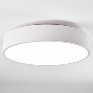 Modern White Flush Mount Ceiling Light, 3-Lights Round Ceiling Light, Minimalistic Ceiling Lamp Acrylic Shade Lighting Fixture for Bedroom Laundry Room Bathroom Hallway(15.8 Inch)