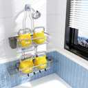 Aitatty Hanging Shower Caddy Bathroom Organizer: Rustproof Shower Shelf Racks Over Shower Head - No Drilling Inside Bath Shower Rack Shelves Over Showerhead for Shampoo with Soap Holder Black