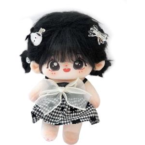 CALEMBOU Plush Doll, 20cm Cotton Doll with Skeleton, Cute Anime Plushies Soft Stuffed Dress Up Doll, Kawaii Plush Toys Rag Dolls with Clothes Gift for Girls(Doll&Clothes-XiaoWanzhi-A)
