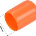 uxcell 100pcs Rubber End Caps 15mm ID Vinyl Round Tube Bolt Cap Cover Screw Thread Protectors Orange