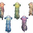 Jellyfish Hanging Decor,Room Decor, Set of 5,Under The sea Party Decorations,Jellyfish Kit for Under The Sea Little Mermaid Party Decoration RPS-IND (Pink/Blue/Purple/Green/White 5pcs)