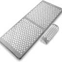 ProsourceFit Acupressure Mat and Pillow Set for Back/Neck Pain Relief and Muscle Relaxation (XL, Grey/White)