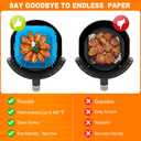 Boribim 2 PCS Square Silicone Air Fryer Liners - 8 Inch Reusable Air Fryer Pot - Air Fryer Accessories - Air Fryer Inserts for 4 to 7 QT Oven Microwave Accessories (Red + Blue)