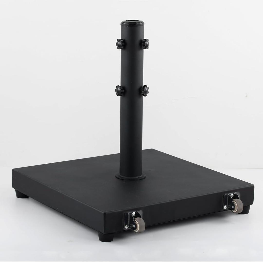 45lbs Umbrella Base Patio Heavy Duty Umbrella Stand Outdoor Base for 1.2''-2.2'' Pole Steel Square Weighted Stand for Backyard,Garden,Deck,Poolside