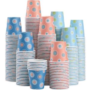 SIUQ 1200 Pack 3 oz Paper Cups, Disposable Bathroom Cups, Mini Mouthwash Cups, Small Cup 3 Ounce for Bathroom, Party, Picnic, BBQ, Travel(Daisy)