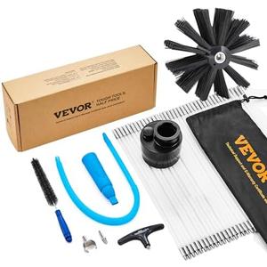VEVOR 40 FEET Dryer Vent Cleaner Kit, 29 Pieces Duct Cleaning Brush, Reinforced Nylon Dryer Vent Brush with Complete Accessories, Dryer Cleaning Kit with Flexible Lint Trap Brush, Clamp Connectors Missing Couple Items